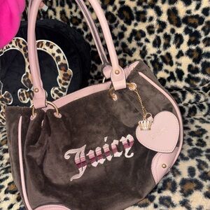 Juicy Couture Pink and Brown Shoulder Bag